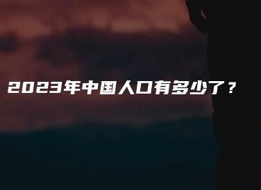 2023年中国人口总数是多少（2023中国人口最新普查数据）