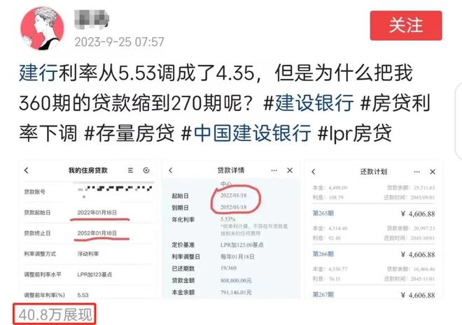 利率下降月供不变？建行，你吓我一大跳