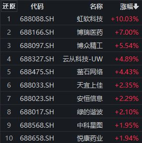 ChatGPT概念股虹软科技涨超10%，科创100ETF（588190）盘中频现溢价丨ETF观察