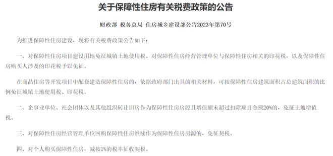 三部门发文：购买此类房税费减免