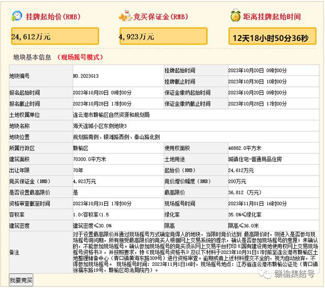 最新公告！最低16,849万元！赣榆6块国有建设用地使用权挂牌出让，火速围观~