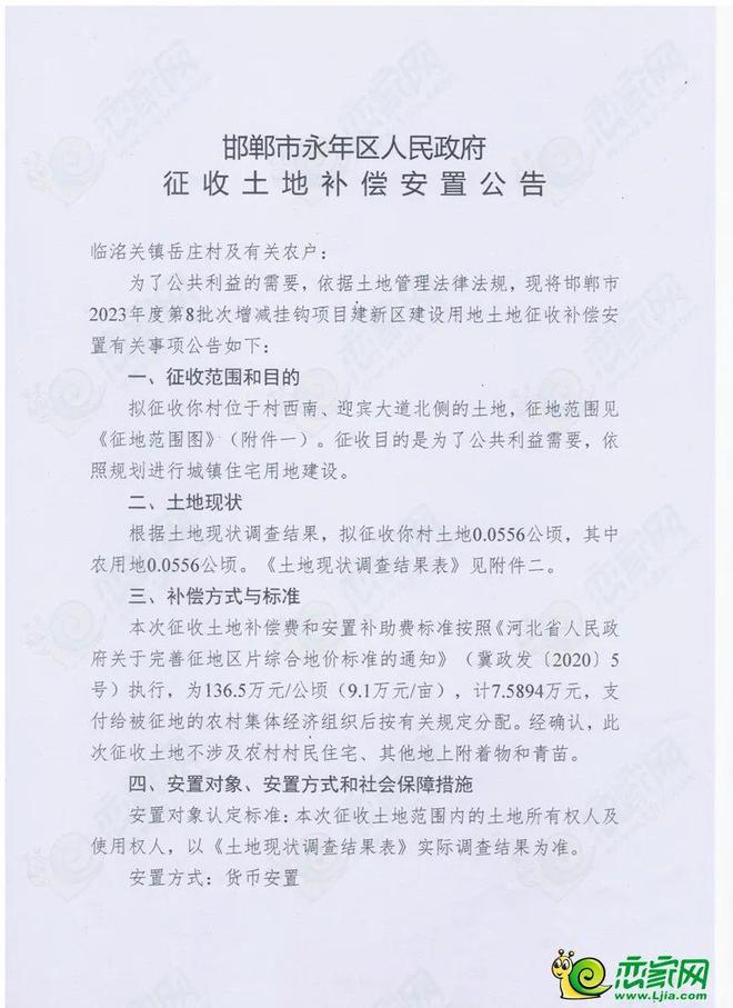 邯郸一地最新征地预公告及征地补偿公告，看看有你们家吗......