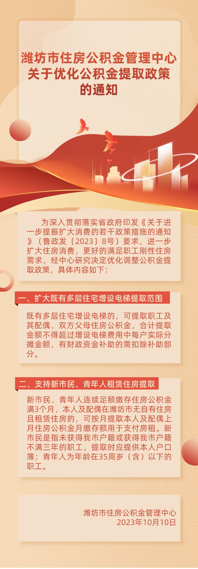 潍坊市关于优化公积金提取政策的通知