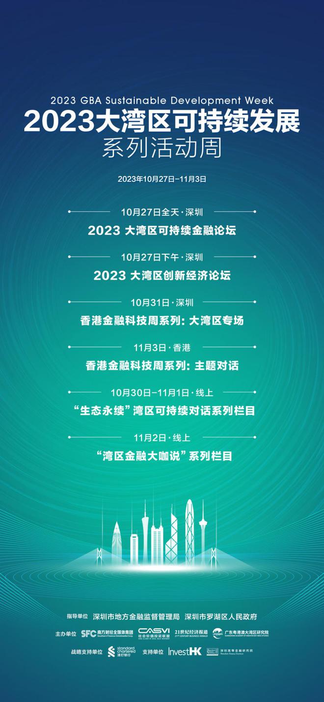 共建可持续发展新高地 “2023大湾区可持续发展系列活动周”即将盛大启幕