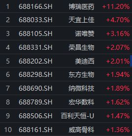 科创板医药股逆势走强，博瑞医药涨超11%，科创100ETF（588190）正式纳入两融标的丨ETF观察