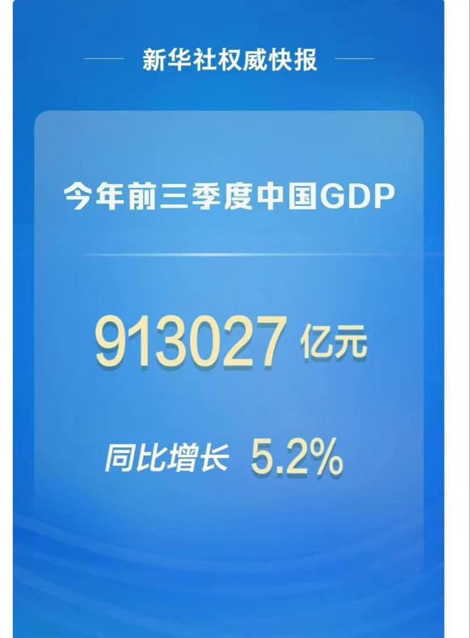 医保、石油、旅游贡献多少？前三季度GDP同比增长5.2%