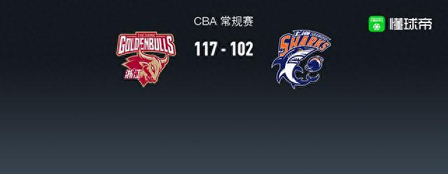 CBA浙江117-102上海，约吉-费雷尔21+5+9