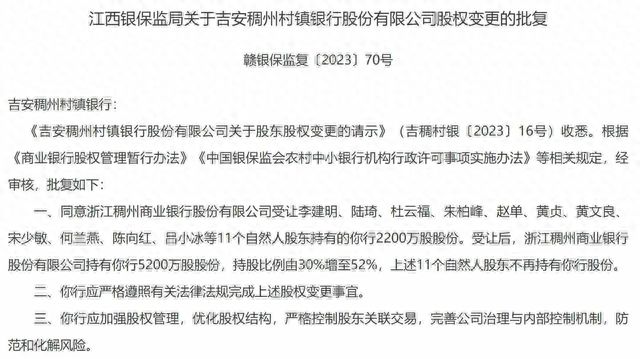 罕见否决再现！年内超百家中小银行股权变更，“加速”与“折戟”背后是改革化险的危与机