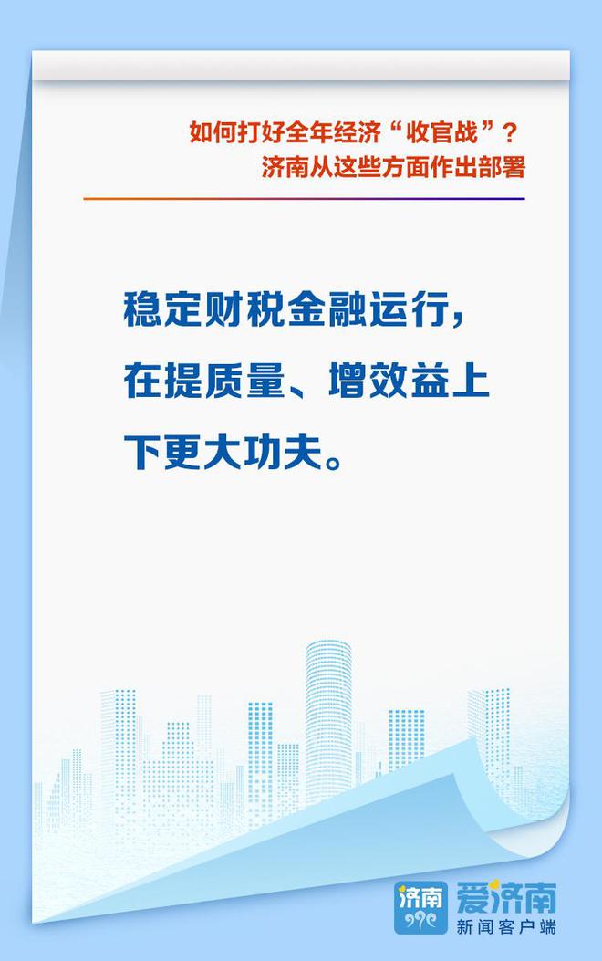 如何打好全年经济“收官战”？济南从这些方面作出部署