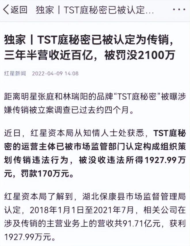 张庭传销案撤销！96套房产解封，TST重启，林瑞阳号召代理商回归