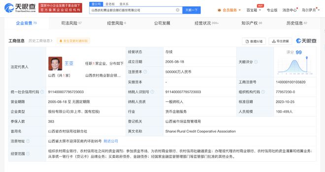 山西农商联合银行已完成工商登记