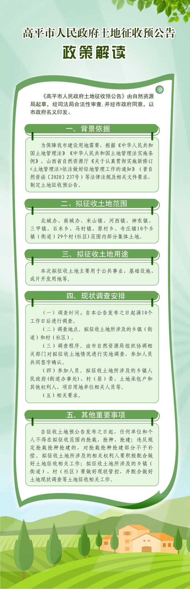 【最新】土地拟征收公告！涉及晋城29个村（社区）！