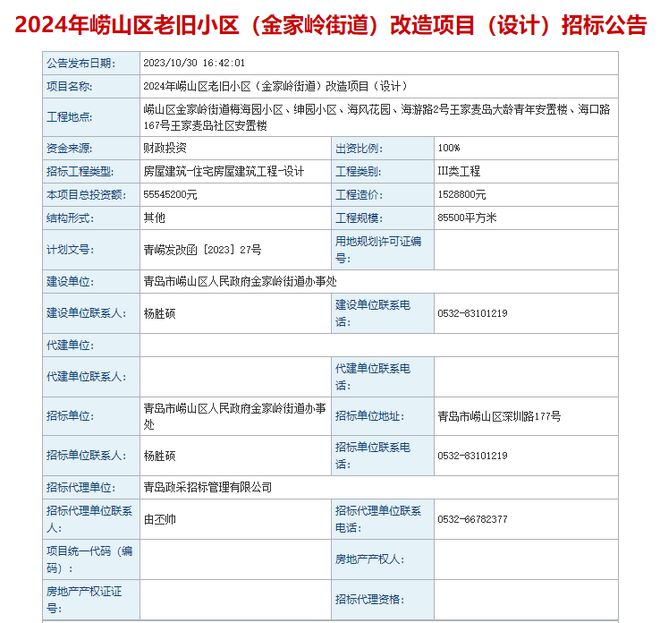 总建面34.93万平方米！崂山这9个老旧小区拟改造