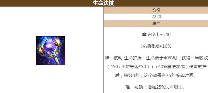 王者荣耀台服生命法杖怎么样