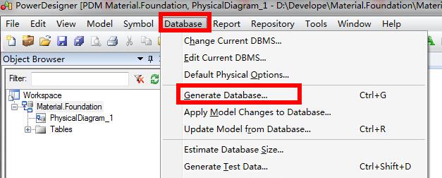 powerdesigner如何导出sql