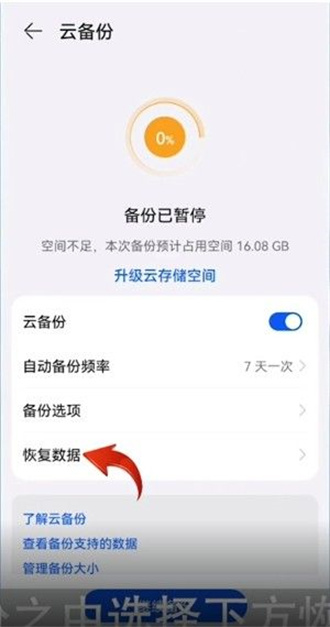华为云空间恢复的数据在哪里看